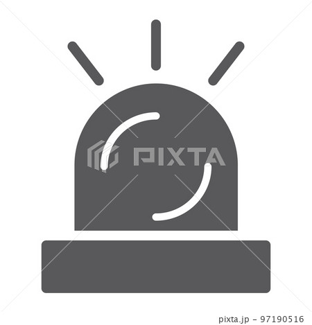 Alert glyph icon, attention and siren, alarm sign, vector graphics, a solid pattern on a white background, eps 10. 97190516