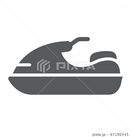 Jet ski glyph icon, transport and boat, water scooter sign, vector graphics, a solid pattern on a white background, eps 10. 97190545