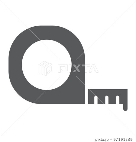 Tape measure glyph icon, tool and ruler, construction roulette sign, vector graphics, a solid pattern on a white background, eps 10. 97191239