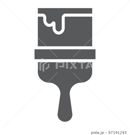 Paint brush glyph icon, tool and repair, painter sign, vector graphics, a solid pattern on a white background, eps 10. 97191293