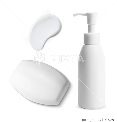 Isolated pump bottle for cosmetic cream, serum or gel Isolated pump bottle for cosmetic cream, serum or gel 97191379