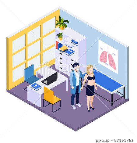 Medical Testing Isometric Background Medical Testing Isometric Background 97191763