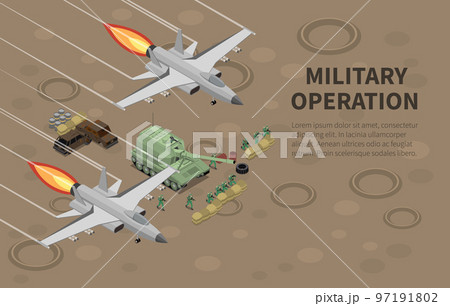 Military Operation Isometric Composition 97191802