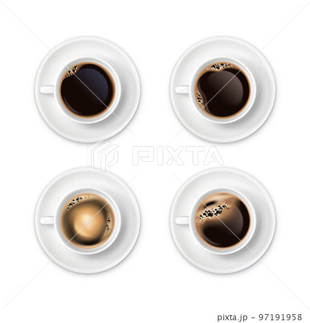 Coffee In Cups Realistic Set 97191958