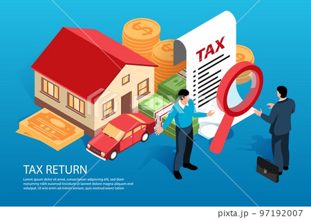 Tax Return Statement Isometric composition 97192007