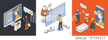 Chatbot Isometric Concept 97192257