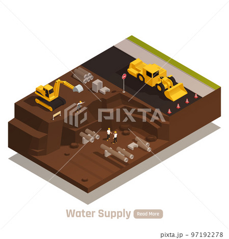 Water Supply Isometric Composition Water Supply Isometric Composition 97192278
