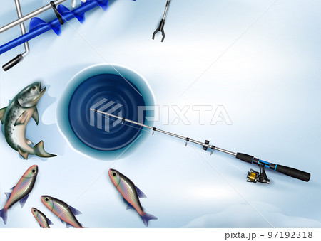 Winter Fishing Realistic Composition 97192318