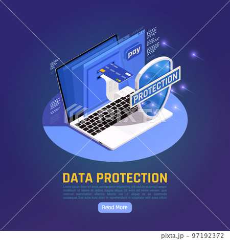 GDPR Data Isometric Background 97192372