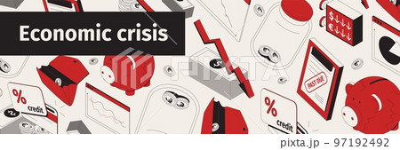 Economic Crisis Isometric Pattern 97192492