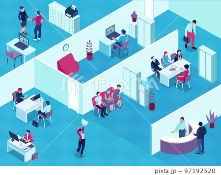 Recruitment Agency Interior Isometric Recruitment Agency Interior Isometric 97192520