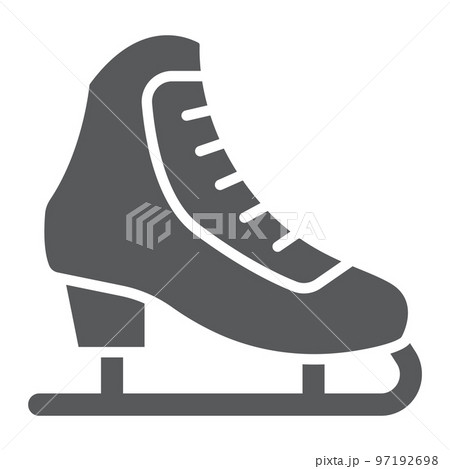 Figure skating glyph icon, activity and sport, ice skating sign, vector graphics, a solid pattern on a white background, eps 10. 97192698
