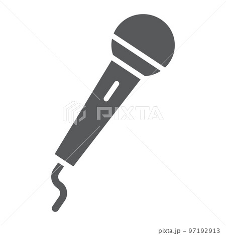 Microphone glyph icon, electronic and device, mic sign, vector graphics, a solid pattern on a white background, eps 10. 97192913