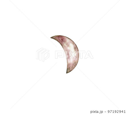 Hand drawn watercolor illustration of the moon. Different phases of the moon isolated on white background. Hand painted modern space design.Fairytale magical objects in a watercolor style.  97192941