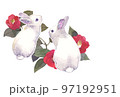 卯年　うさぎの水彩イラストの年賀状 97192951