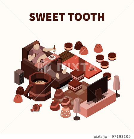 Sweet Tooth Isomeric Illustration 97193109