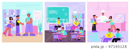 School Flat Compositions 97193128
