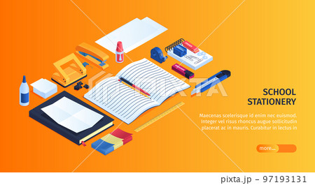 School Stationery Background 97193131