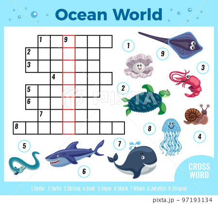 Sea Animals Crossword Composition 97193134