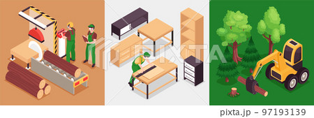 Woodworking Isometric Design Concept Woodworking Isometric Design Concept 97193139