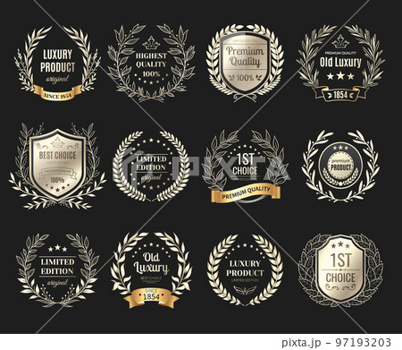 Awards Emblems Realistic Set 97193203