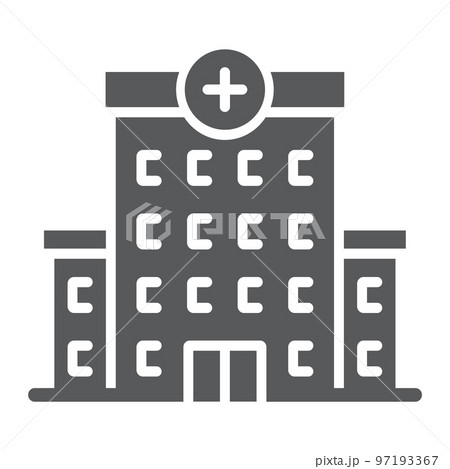 Hospital glyph icon, architecture and building, medical center sign, vector graphics, a solid pattern on a white background, eps 10. 97193367