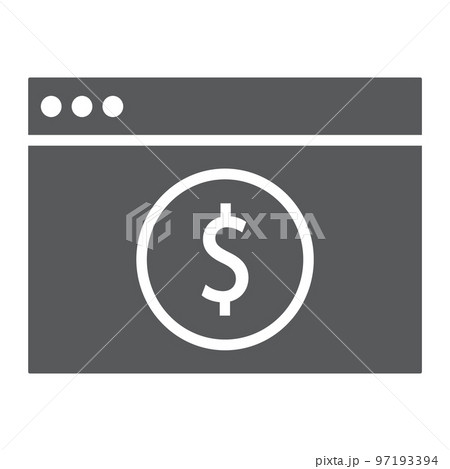 Online banking glyph icon, finance and banking, payment sign, vector graphics, a solid pattern on a white background, eps 10. 97193394