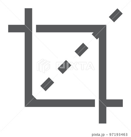 Crop tool glyph icon, tools and design, cut sign, vector graphics, a solid pattern on a white background, eps 10. 97193463