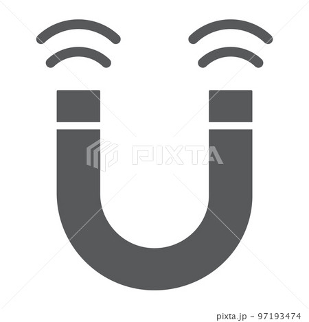 Magnet glyph icon, tools and design, magnetic sign, vector graphics, a solid pattern on a white background, eps 10. 97193474
