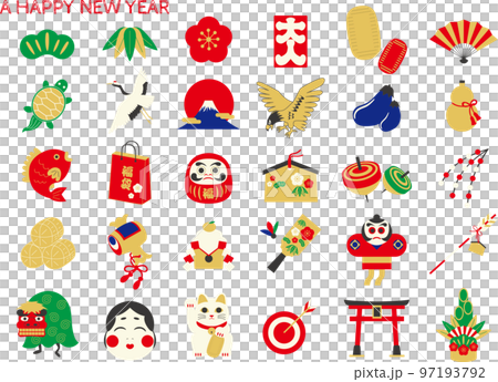 New Year/Lucky illustration material set 97193792