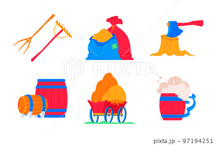 Rural life on a farm - flat design style object set Rural life on a farm - flat design style object set 97194251