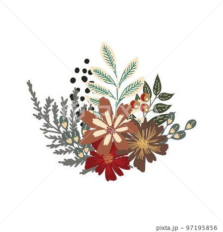Vector floral bouquet design: garden pink peach lavender creamy powder pale Rose wax flower, anemone Eucalyptus branch greenery leaves berry. Wedding vector invite card Vector floral bouquet design: garden pink peach lavender creamy powder pale Rose wax flower, anemone Eucalyptus branch greenery leaves berry. Wedding vector invite card 97195856