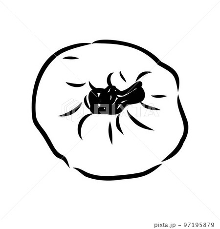 Indian, Asian food delicious samsa. Vector hand drawn illustration.sketch 97195879
