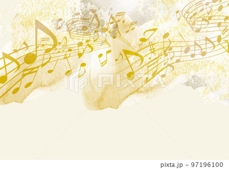 輝く音符　楽譜　背景イラスト 97196100