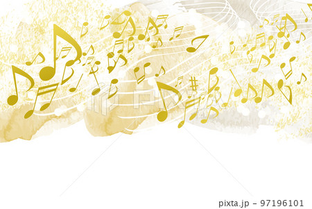 輝く音符 楽譜 背景イラスト 輝く音符 楽譜 背景イラスト 97196101