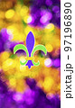 Mardi Gras concept background with selective focus and Fleur de lys 97196890