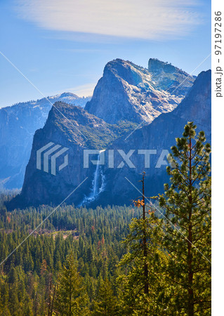 Yosemite Tunnel View at morning light of Bridalveil Falls 97197286
