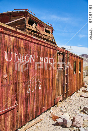 Union Pacific abandoned train in ghost town 97197495