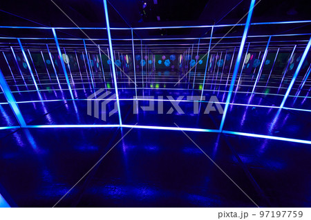 Hallway of Mirrors and blue lights in Ohio Hallway of Mirrors and blue lights in Ohio 97197759