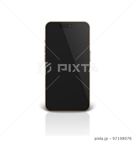 Vector 3d Realistic Golden Steel Modern Smartphone Design Template Closeup Isolated on White Background with Reflection. Mobile Phone Mockup. Telephone Device UI UX, Phone in Front View Vector 3d Realistic Golden Steel Modern Smartphone Design Template Closeup Isolated on White Background with Reflection. Mobile Phone Mockup. Telephone Device UI UX, Phone in Front View 97198076