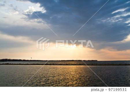Lake at sunset landscape Lake at sunset landscape 97199531