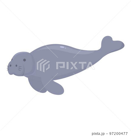 Zoo marine icon cartoon vector. Sea dugong. Wild mammal Zoo marine icon cartoon vector. Sea dugong. Wild mammal 97200477