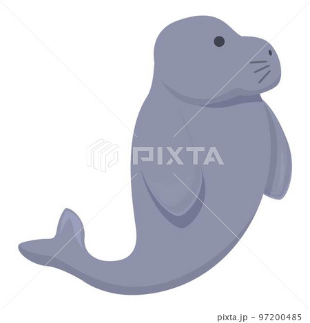 Happy dugong icon cartoon vector. Sea manatee. Wild mammal Happy dugong icon cartoon vector. Sea manatee. Wild mammal 97200485