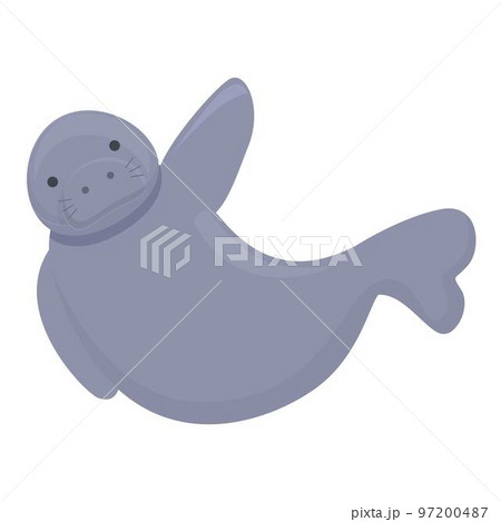 Aquatic dugong icon cartoon vector. Sea animal. Cute mammal 97200487