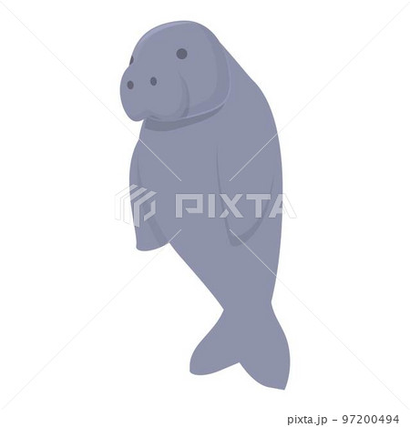 Underwater dugong icon cartoon vector. Ocean baby. Zoo mammal Underwater dugong icon cartoon vector. Ocean baby. Zoo mammal 97200494