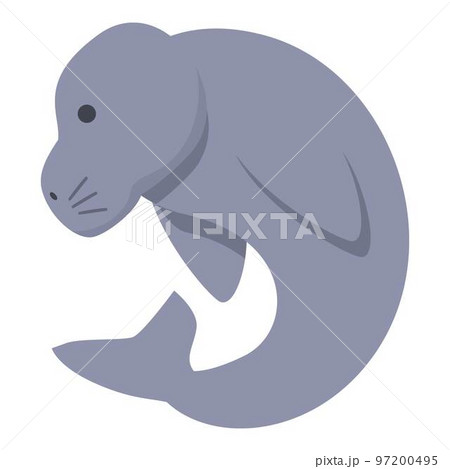 Sea dugong icon cartoon vector. Ocean baby. Nature zoo 97200495