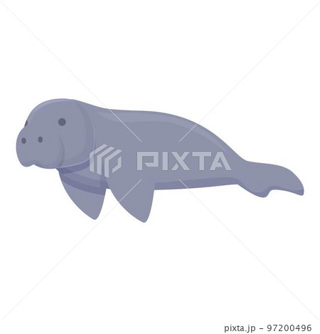 Ocean dugong icon cartoon vector. Sea manatee. Zoo animal 97200496
