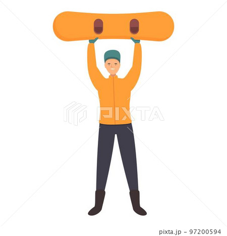 Active sport icon cartoon vector. Snow mountain. Activity snowboarding 97200594