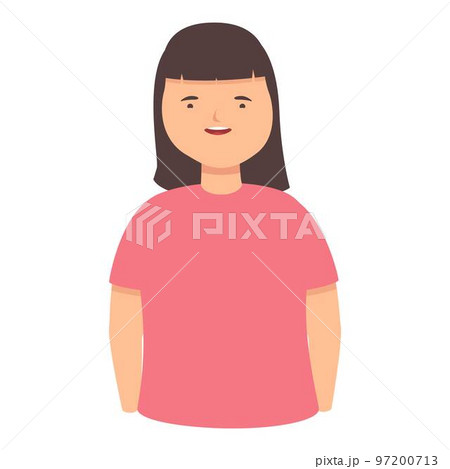 Syndrome down girl icon cartoon vector. Child health. Cute kid Syndrome down girl icon cartoon vector. Child health. Cute kid 97200713