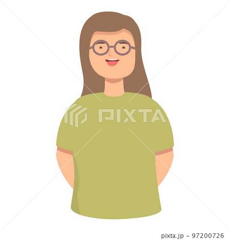 Girl syndrome down in eyeglasses icon cartoon vector. Child day. World health Girl syndrome down in eyeglasses icon cartoon vector. Child day. World health 97200726